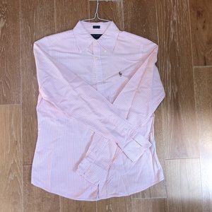 Skinny Fit Ralph Lauren Orange Striped Button Up 4